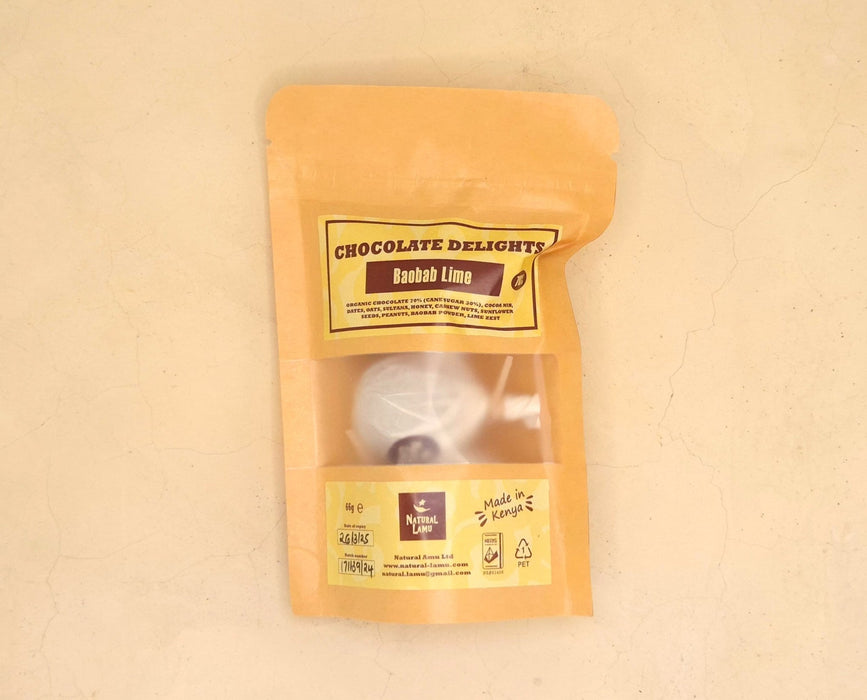 Chocolate Delights - Baobab Lime 70% - Part of the #collection_name# collection, available at Natural Lamu