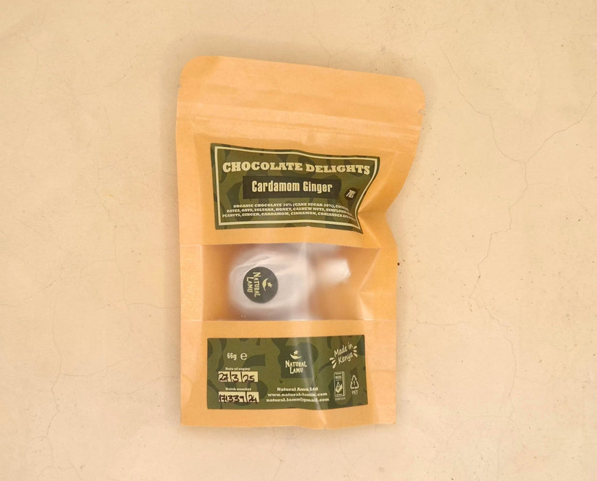 Chocolate Delights - Cardamon Ginger 70% - Part of the #collection_name# collection, available at Natural Lamu