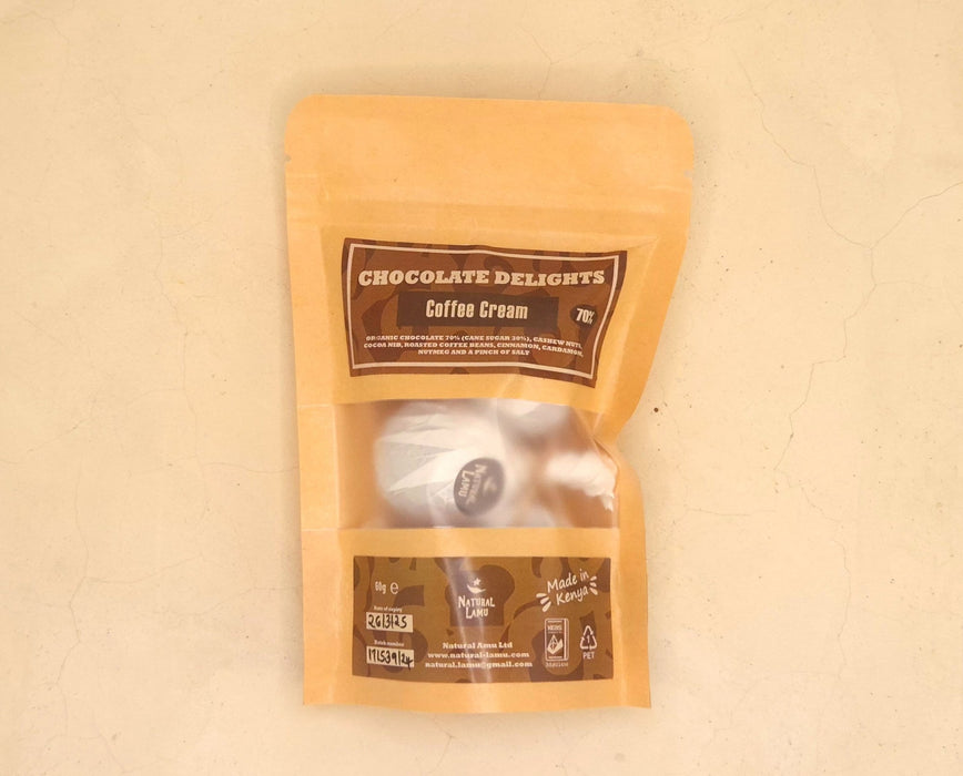 Chocolate Delights - Coffee Cream 70% - Part of the #collection_name# collection, available at Natural Lamu
