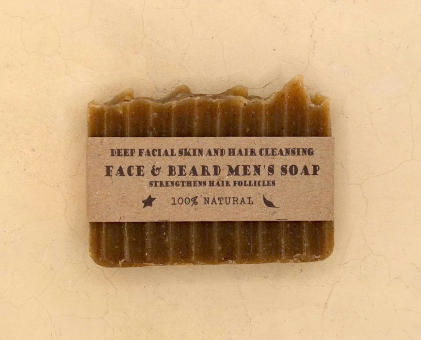 Men's Face & Beard Natural Soap – Handmade, Cold-Processed - Part of the #collection_name# collection, available at Natural Lamu