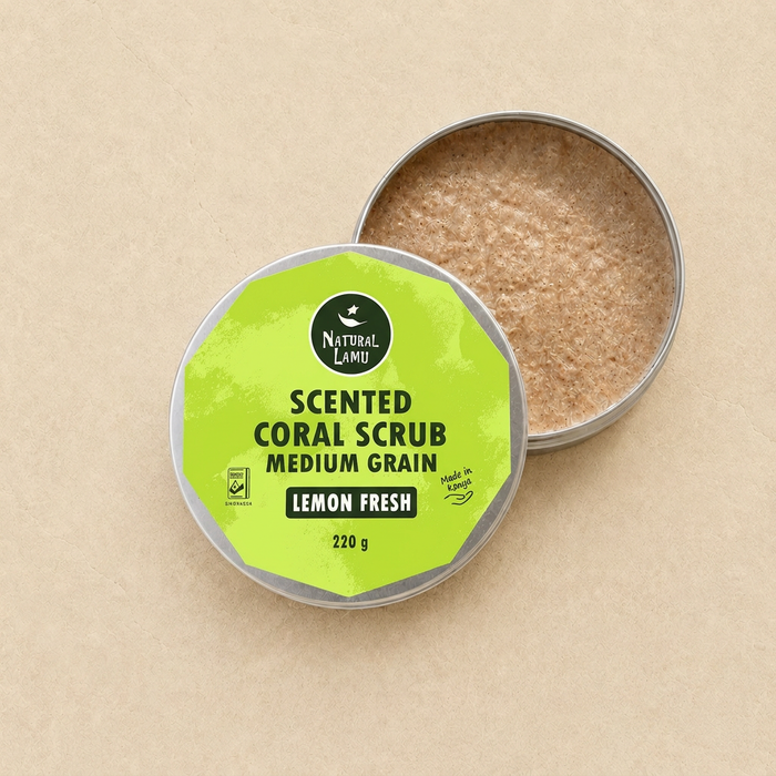 Scented Coral Scrub - Medium Grain - Lemon Fresh