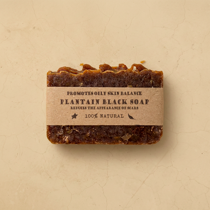 Plantain Black Natural Soap – Handmade, Cold-Processed
