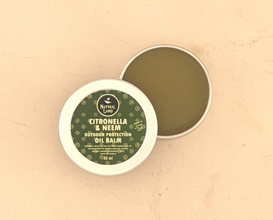 Citronella & Neem – OUTDOOR PROTECTION - Oil Balm (20ml) - Part of the collection_name collection, available at Natural Lamu