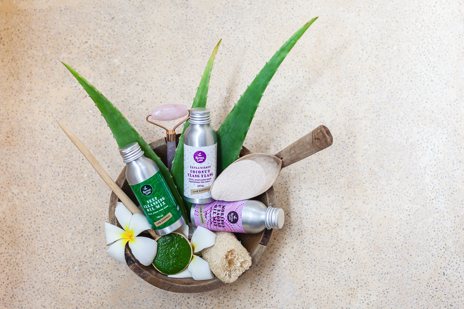 All-natural, made in Kenya, ethically sourced ingredients applied at Natural Lamu GTC Treatment Studio