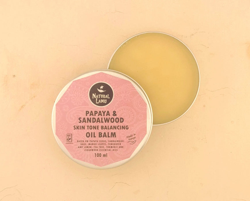 Papaya & Sandalwood – SKIN TONE BALANCING - Oil Balm - Part of the collection_name collection, available at Natural Lamu