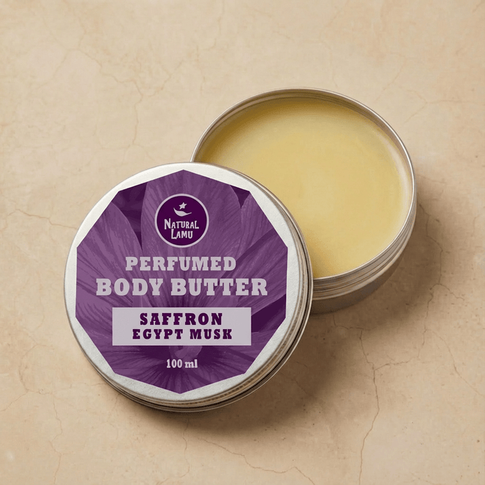 Saffron Perfumed Shea Body Butter - Part of the collection_name collection, available at Natural Lamu