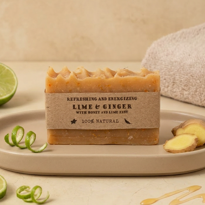 Lime & Ginger Natural Soap – Handmade, Cold-Processed